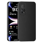 TAUYN Coque pour Xiaomi Mi 10T 5G / Mi 10T Pro 5G, Ultra-Fin Premium PU Cuir Back et Monture en Silicone Souple Etui, Antichoc, Anti-Rayures Bumper Housse. - Noir