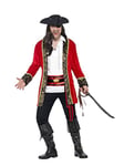 Smiffys Costume capitaine pirate, grande taille, Rouge, avec veste, chemise et ceinture fléchée