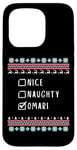 iPhone 15 Pro Nice, Naughty, Omari Christmas Ugly Sweater Style Case