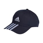 adidas Unisex 3-Stripes Cotton Twill Baseball Cap, Legend Ink/White, S