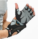 Half Finger Gym Gloves Big Size -painonnostokäsineet mustat L 19,5-21,5 cm