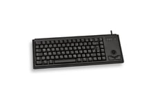 CHERRY Compact Keyboard G84-4400, disposition britannique, clavier QWERTY, clavier filaire, clavier mécanique, mécanique ML, trackball optique intégré plus 2 boutons de souris, noir