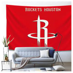 ZHMIAO Sports Basketball Tapisserie 3D Couverture de Couverture Suspending pour garçons Hommes, Rockets Motif Tapestries Game Athlète Art Décor pour Chambre à Coucher Salon red-W270H200cm