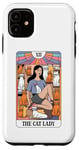 Coque pour iPhone 11 The Cat Lady Carte de tarot rétro Motif chat