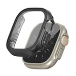 MOBDIK 2 Pièces Boîtier PC Étanche Coque avec Protection D'écran en Verre Trempé Compatible avec l'Apple Watch Ultra 2 (2023) / Ultra 49mm, Protection Complète, Haute Transparence, Anti-Rayures