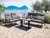 Jamaica 2+3 seter recliner sofa og hev/senk bord 130 cm i antrasitt