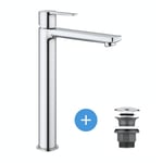 Grohe - Lineare Set Mitigeur Monocommande Lavabo Taille xl + Bonde clic clac pour lavabo avec trop-plein (23405001-CLICCLAC)