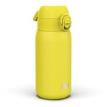 Ion8 Insulated Steel Water Bottle, 320 ml/11 oz, Leak Proof, Easy to Open, Secure Lock, Dishwasher Safe, Carry Handle, Hygienic Flip Cover, Metal Water Bottle, Durable Stainless Steel, Yellow