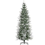 Homcom - Sapin de Noël artificiel aspect enneigé ø 80 x 225H cm pied support inclus 880 branches épines grand réalisme