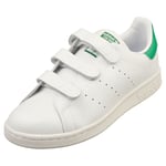 Adidas Stan Smith Cf Pour Enfants - Baskets Classiques En Cuir Blanc Et Vert