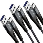 Câble USB C Charge Rapide[Lot de 3,1M+2M+3M],Cable USB Type C Chargeur pour Samsung Galaxy S20 S21 S22 Plus Ultra S10 S10E S8 S9,A21S A40 A50 A51 A52 A70 A71 A72,A3 A5 2017,Redmi Note 9/10,LG,Sony