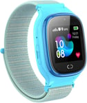 Montre Intelligente Pour Enfants Étanche - Kids Smart Watch Gps Tracker Positionnement Téléphon Appel D'urgence Sos Clôture Électronique Appareil Photo Réveil Podometrechat Vocal Jeu, Blue