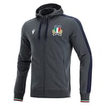 Macron Merchandising ufficiale Sweat à Capuche, modèle Travel Italie Rugby 2021/22 Mixte Enfant, Bleu, JXS