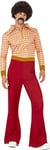 Authentic 70s Guy Costume, Red, With Top And High Waisted Trousers .. Cost-m