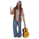 W WIDMANN MILANO Party Fashion - Costume Hippie Man psychédélique, Flower Power, Reggae, Costumes de carnaval