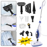 12-in-1 Steam Mop Floor Cleaner Handheld Steamer Carpet Upholstery Window 1500W