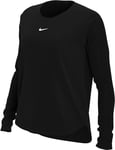 Nike Long Sleeve Top W NK One TF STD Ls Top, Black/White, DD4927-010, 2XL