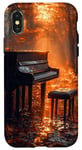 Coque pour iPhone X/XS Musique Piano Papillon Design Amateur De Piano Musicien