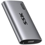 SSK 128 GB SSD External Hard Drive, Portable SSD External Drive Up to 550MB/s, USB 3.2 Gen2 External Solid State Drives for iPhone 15/Pro, Windows, Mac, Android With LED Light, TRIM, SMART Supported