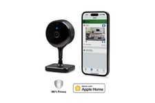 interieure securisee, confidentialite absolue, HomeKit Secure Video, Notifications sur iPhone/iPad/Apple Watch, detecteur de mouvements, Micro et Haut-Parleur, Installation Flexible