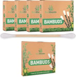 Bamboo Cotton Buds - 400 Organic Cotton Wool Buds Q Tips - Biodegradable