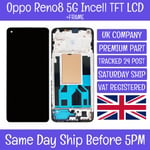 Oppo Reno8 5G CPH2359 Incell TFT LCD Screen Display Touch Digitizer +Frame