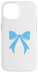 Coque pour iPhone 14 Coquette Bow Bleu Clair Mignon Tendance Filles Dainty Bow