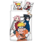 Parure Housse de couette enfant en polycoton NARUTO blanc 140x200 cm