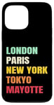 Coque pour iPhone 13 Pro Max Mayotte Fier d’être Mahorais Paris Tokyo new York Mayotte