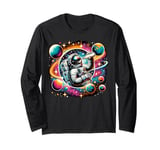 Colorful Galaxy Astronaut Drinking Cream soda Long Sleeve T-Shirt