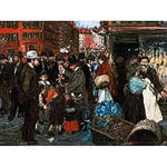 Luks Hester Street Scene New York Manhattan Painting Art Print Canvas Premium Wall Decor Poster Mural