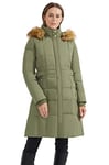 Orolay Femme Manteau Puffer Veste D'hiver avec Bordure en Fausse Fourrure de Capot Armée Verte XL