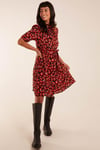 High Neck Pie Crust Midi Dress