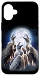 iPhone 16 Plus 3 Vultures Howling At The Moon Funny Vulture Bird Carrion Case