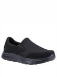 Skechers Work Flex Advantage Wide Fit Slip-On Trainers - Black, Black, Size 7, Men