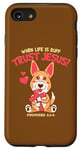 Coque pour iPhone SE (2020) / 7 / 8 When Life is Ruff Trust JESUS! - Jeu de mots amusant - Cadeau chrétien