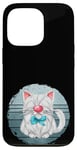 Coque pour iPhone 13 Pro White Cat Graphic For Cat Mom And Dad Vintage Kitten Tomcat