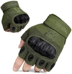 FREE SOLDIER Gants Tactiques Gants Moto Gant Militaire Jointure Dure pour La Randonnée Escalade Sports De Plein Air Vélo VTT Travailler(Vert,S)