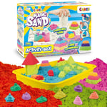 CRAZE MAGIC SAND Activity Box Coffre Sable magique enfant Atelier créatif enfant Sable cinétique 700g avec accessoires Sable à modeler sans gluten sans BPA 32343