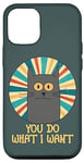 Coque pour iPhone 12/12 Pro You Do What I Want Retro Cat With Yellow Eyes