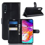 Galaxy A70      Pu Wallet Case    [Black]