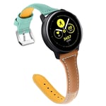 Lux-Case 22mm Huawei Watch GT / Samsung Galaxy (46mm) kolmivärinen aitoa nahkaa oleva kellonauha - Vihreä Kahvi Aprikoosi Monivärinen