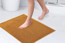 Emma Barclay Noodle Soft Touch Non-Slip Bathroom Rug in Ochre - Shower Mat 40x60cm