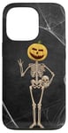 iPhone 13 Pro Spooky Halloween Skeleton Jack-O-Lantern Pumpkin Head Skull Case