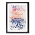 Big Box Art Swiss Mountain Watercolour Framed Wall Art Picture Print Ready to Hang, Black A2 (62 x 45 cm)