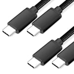 Câble Usb C Vers Usb C [1M/Lot De 2] 60W 3A & 100W 5A Pd Charge Rapide & Data/Données Nylon Tressé Câble Usb Type C Compatible Avec Samsung, Iphone, Ipad Pro, Air 2020, Huawei P40, Pixel 7, [X1864]