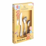 Viners Bertie Bear Stainless Steel Cutlery Set 4 Children Kids Gift