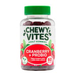 Chewy Vites Cranberry Probio 60 Adult Gummy Vitamins | 1 Billion Biotic Cultures | Cranberry Juice | Vitamin C | 1 Month Supply | Delicious Taste | Vegan | Real Fruit Juice | Cranberry Flavour