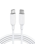 Anker USB C to C Charger Cable, 100W 6 ft (1.8 m) Fast Charging white 