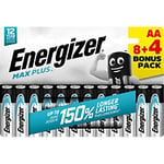 Energizer Alkaline Batteries Max Plus AA LR6 2550 mAh 1.5V Pack of 12